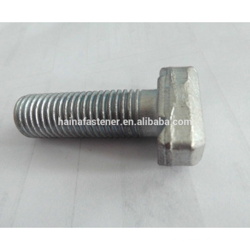 blue white zinc plated T shaped bolt with socket, customized T bolt, carbon steel T type bolt